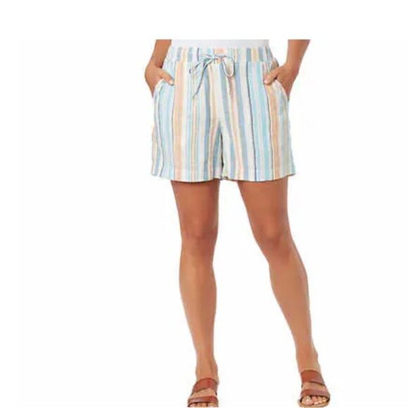 Briggs Ladies' Linen Blend Pull-On Short - Picture 1 of 8